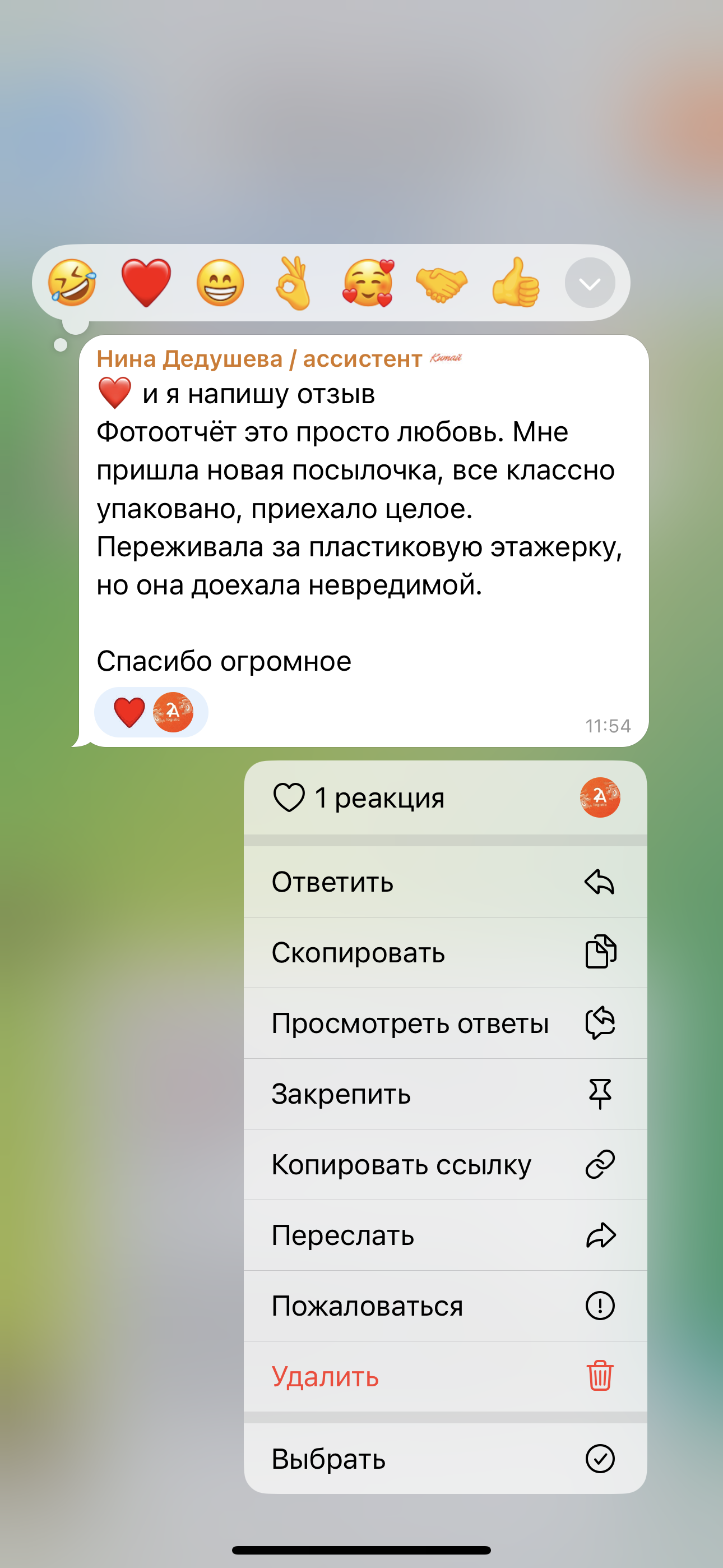 Отзыв клиента Нина о компании 2А Логистик Отзыв клиента Нина о компании 2А Логистик